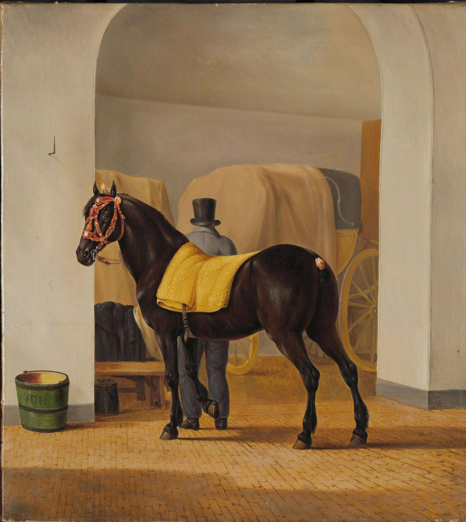 Adriaan van der Hoop’s Trotter ‘De Rot’ at the Coach House – Anthony Oberman Vintage Animal Study Art Print | Wall Art Poster