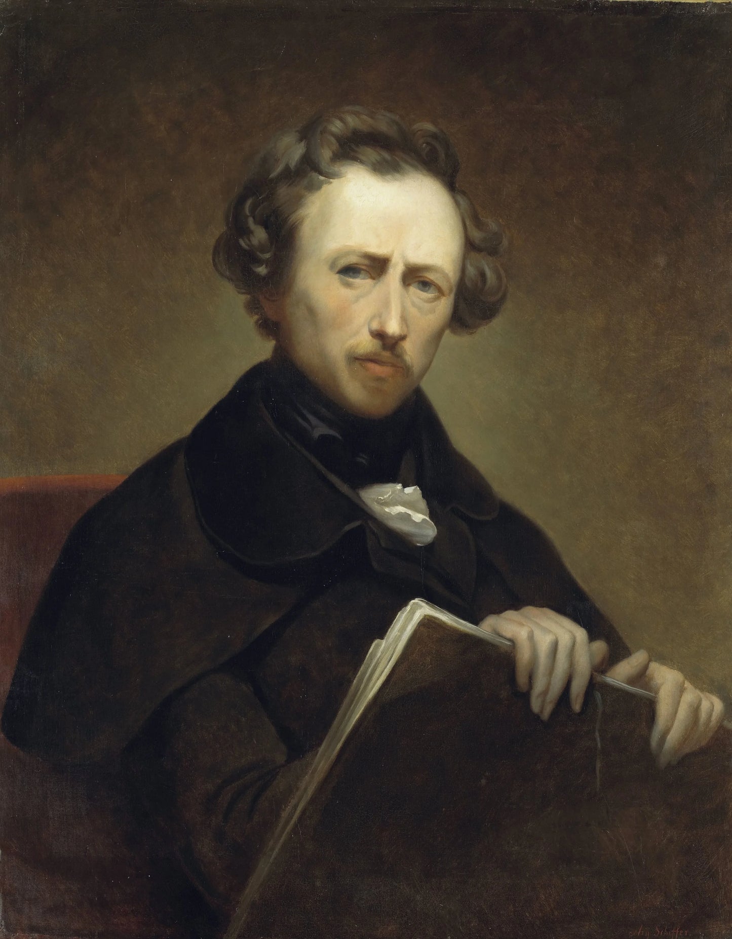 Self Portrait at the age of 43 – Ary Scheffer Vintage Self-Portrait Art Print | Wall Art Poster
