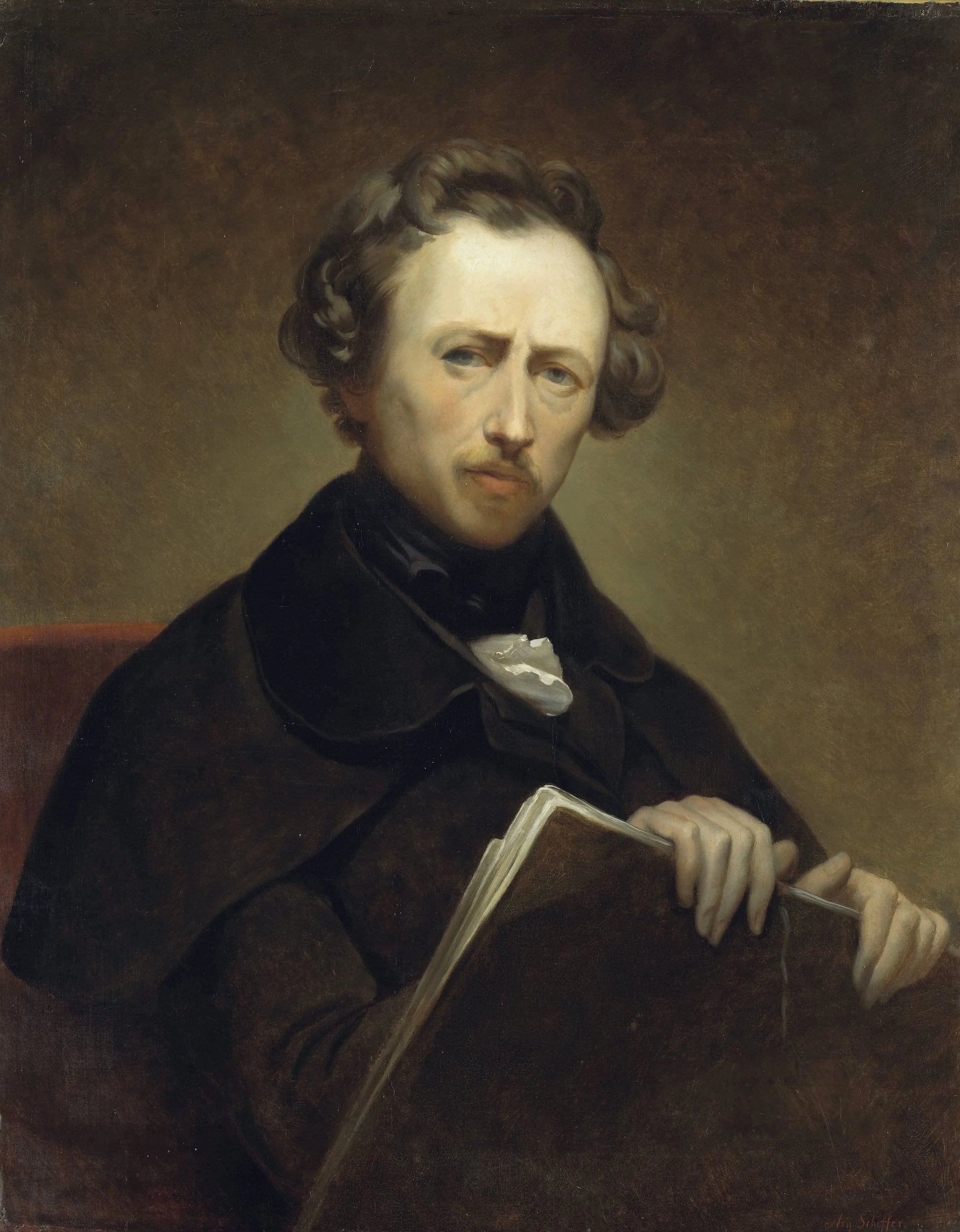 Self Portrait at the age of 43 – Ary Scheffer Vintage Self-Portrait Art Print | Wall Art Poster
