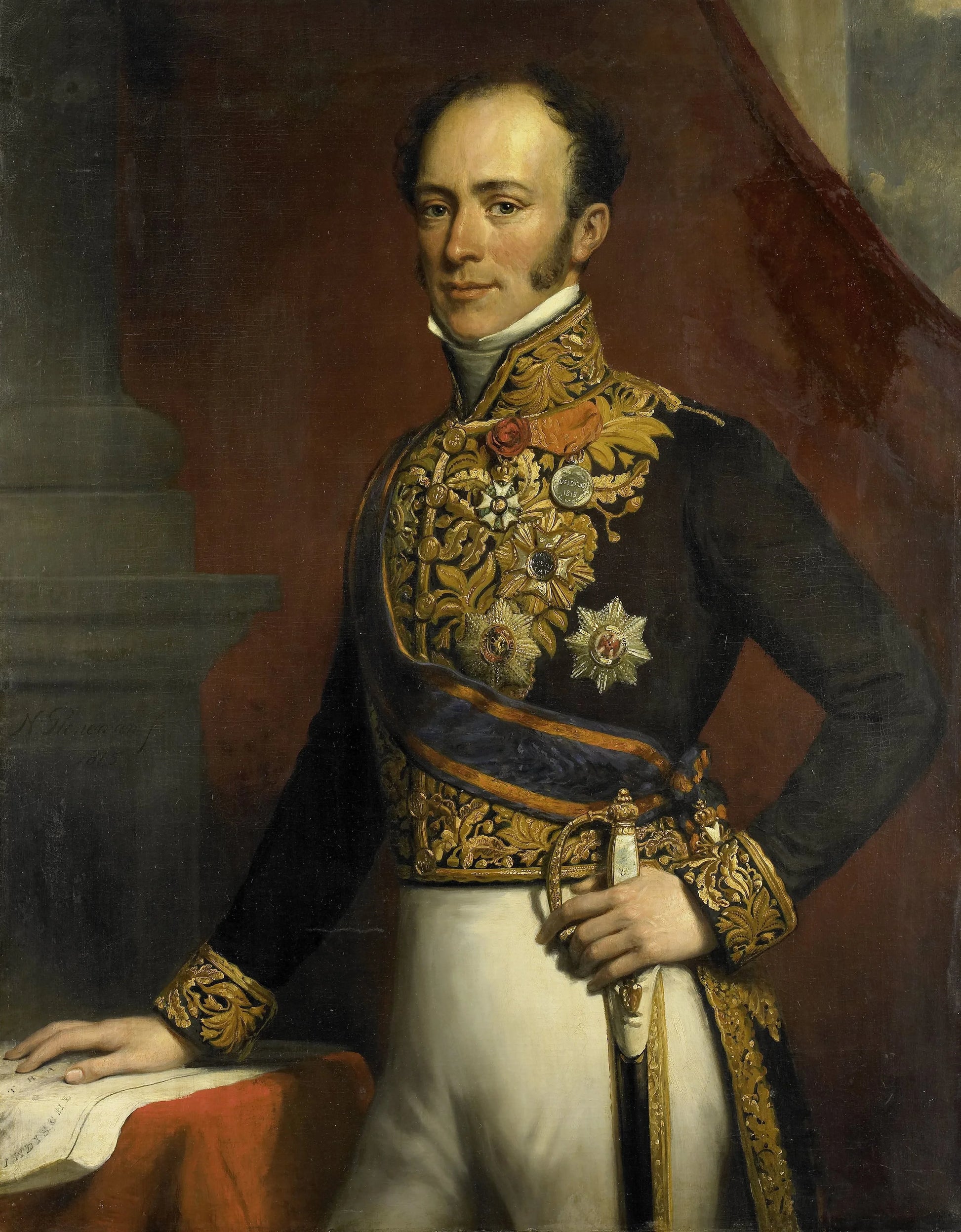 Portrait of Jan Jacob Rochussen, Governor-General of the Dutch East Indies – Nicolaas Pieneman (vermeld op object) Vintage Portrait Art Print | Wall Art Poster