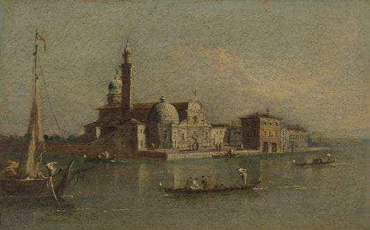 View of the Isola di San Michele in Venice – toegeschreven aan Giacomo Guardi Vintage Cityscape Art Print | Wall Art Poster