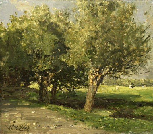 Wilgebomen – Willem Roelofs (I) (mentioned on object) Vintage Landscape Art Print | Wall Art Poster