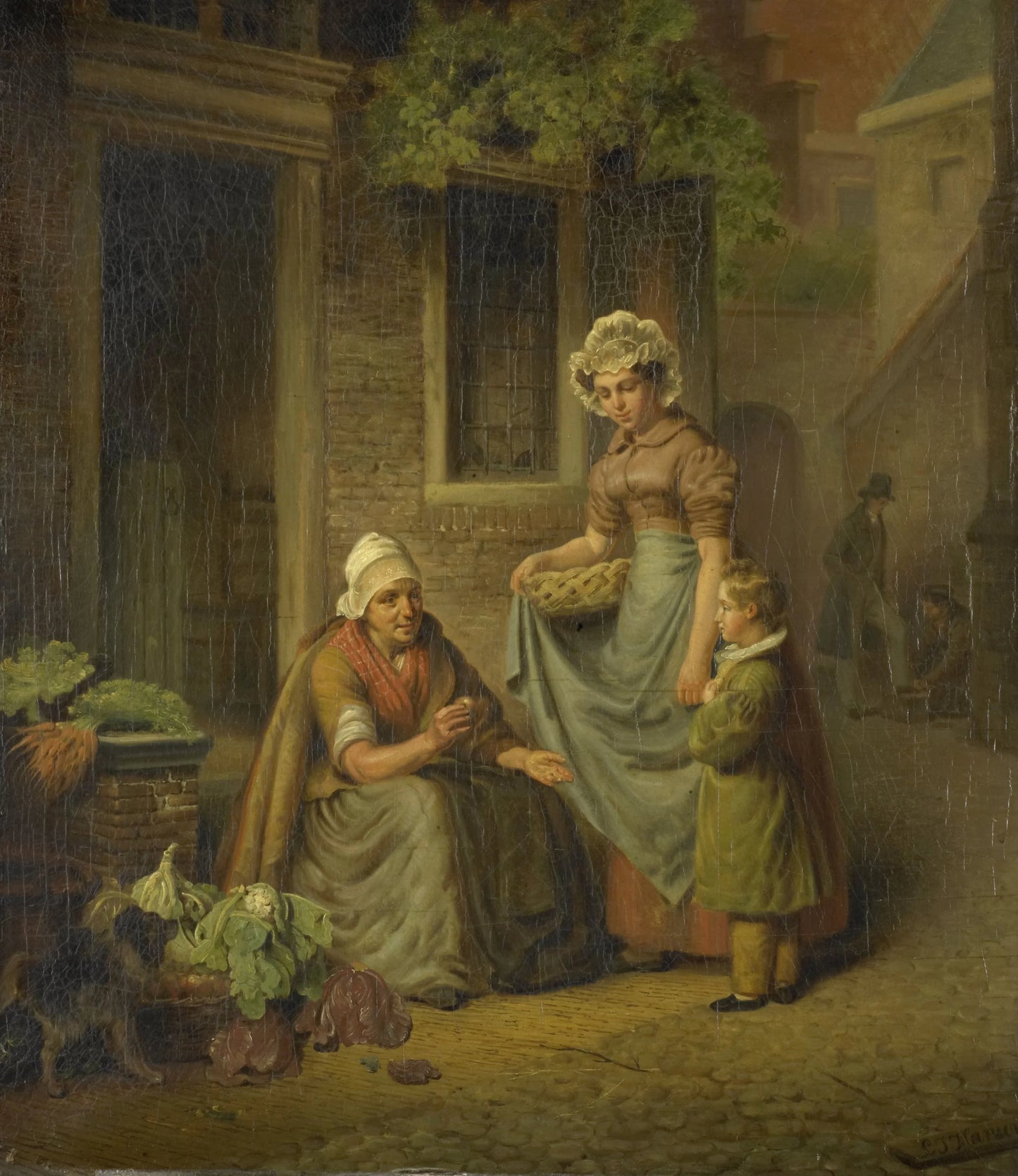 Woman Selling Vegetables – Lambertus Johannes Hansen Vintage Art Print | Wall Art Poster