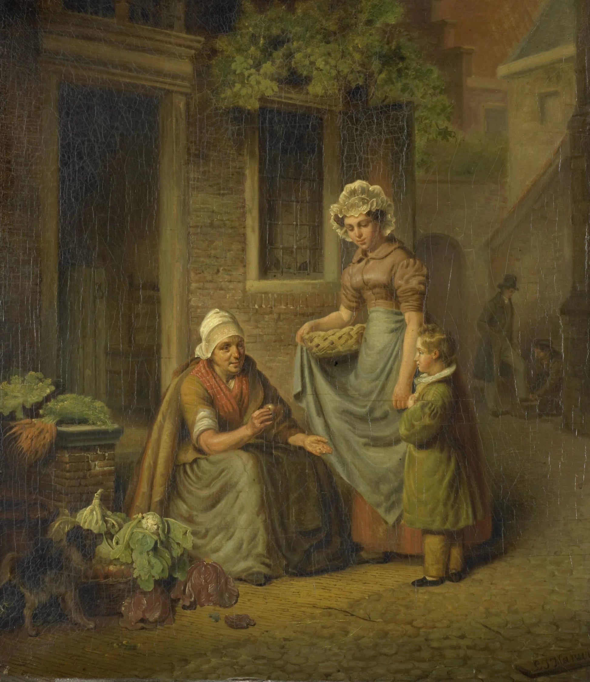 Woman Selling Vegetables – Lambertus Johannes Hansen Vintage Art Print | Wall Art Poster