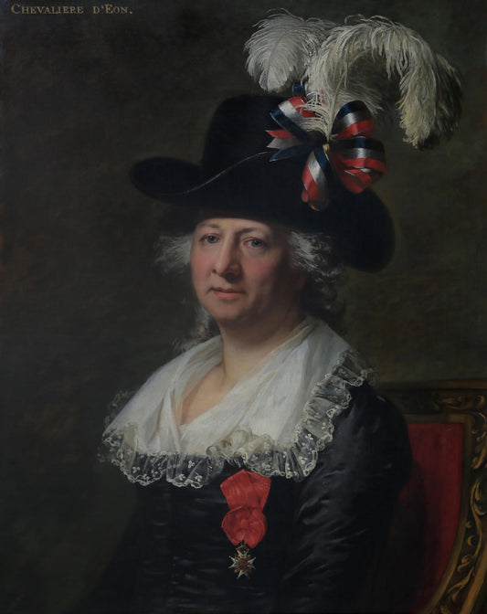 Portrait of Chevalier(ère) d’Éon – Jean-Laurent Mosnier (signed by artist) Vintage Portrait Art Print | Wall Art Poster