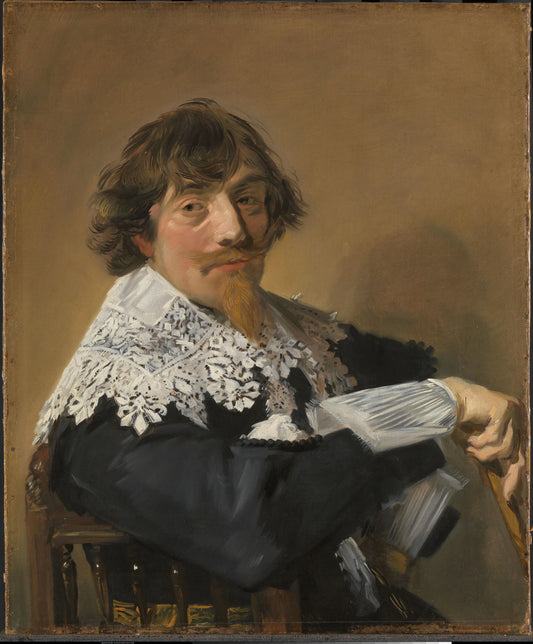 Portrait of a Man, possibly Nicolaes Hasselaer (1593-1635), Brewer and Captain-major of a Military Body in Amsterdam – Frans Hals Vintage Portrait Art Print | Wall Art Poster