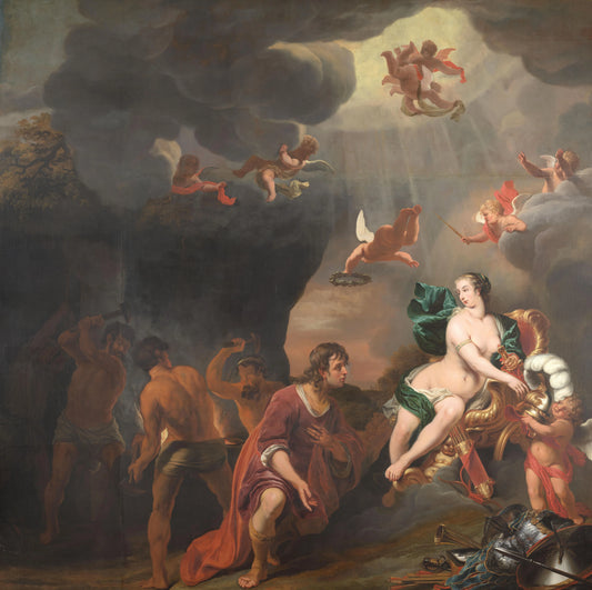 Aeneas Receiving a New Set of Armour from Venus – Ferdinand Bol Vintage Art Print | Wall Art Poster