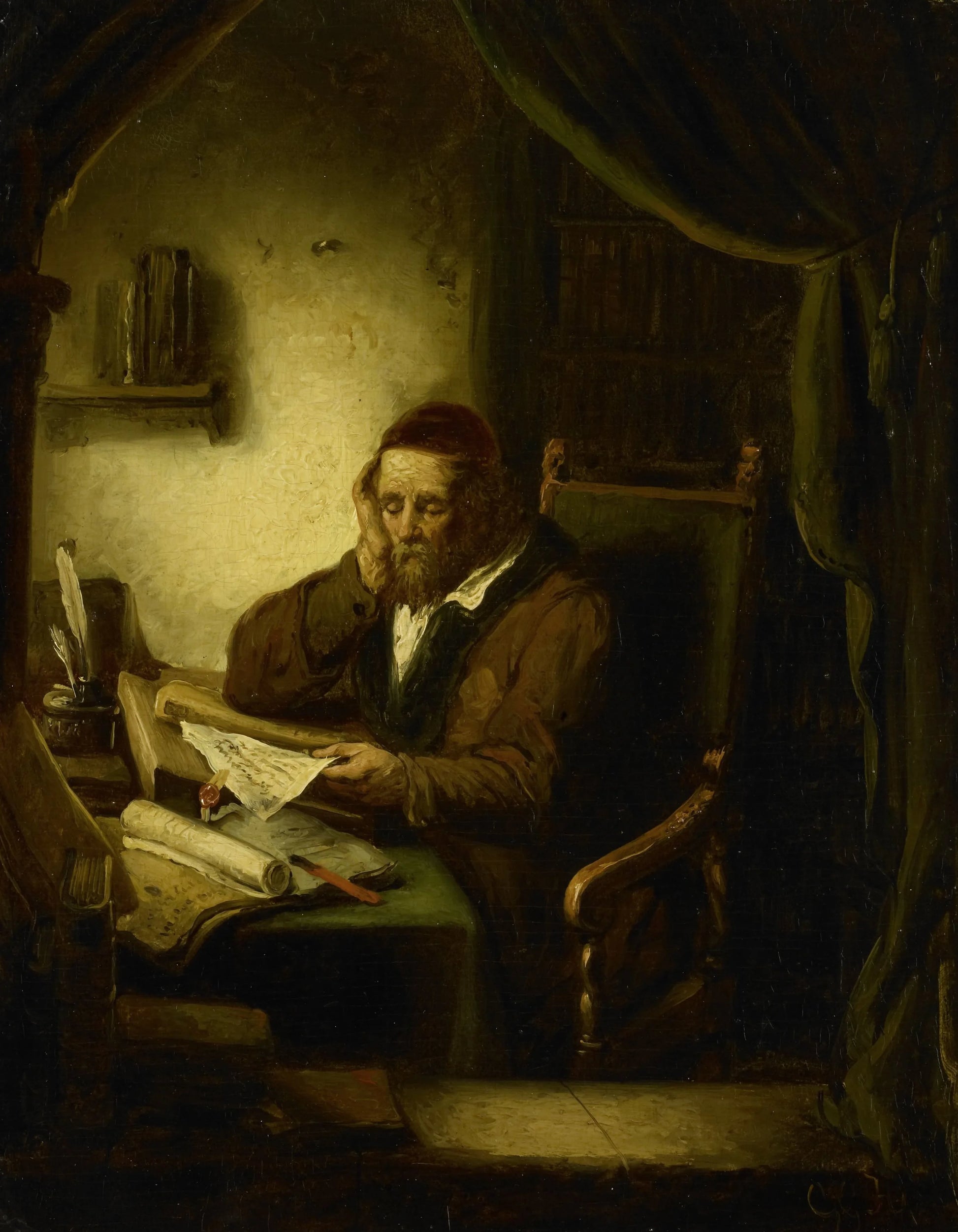Old Man in his Study – George Gillis Haanen Vintage Art Print | Wall Art Poster