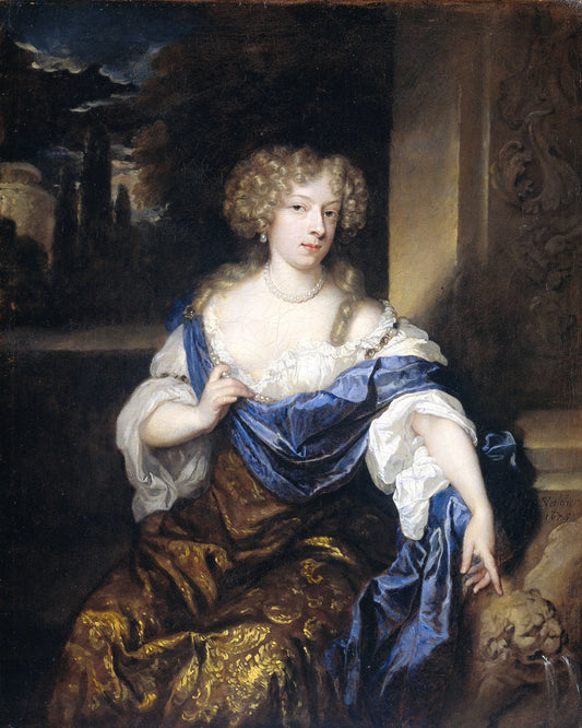 Portrait of Helena Ctaharina de Witte 91661-95), wife of Iman mogge, lord of Haamstede – Caspar Netscher Vintage Portrait Art Print | Wall Art Poster