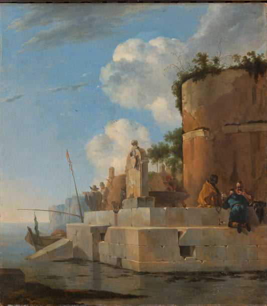 A Coastal Ruin in Italy – Jan Asselijn Vintage Harbour Scene Art Print | Wall Art Poster