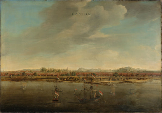 View of Canton, China – toegeschreven aan Johannes Vinckboons Vintage Nautical Scene Art Print | Wall Art Poster