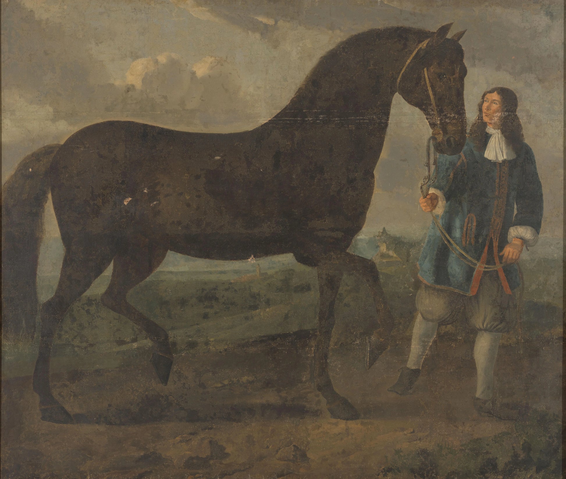 Zwart paard door een stalknecht geleid – anonymous Vintage Animal Study Art Print | Wall Art Poster