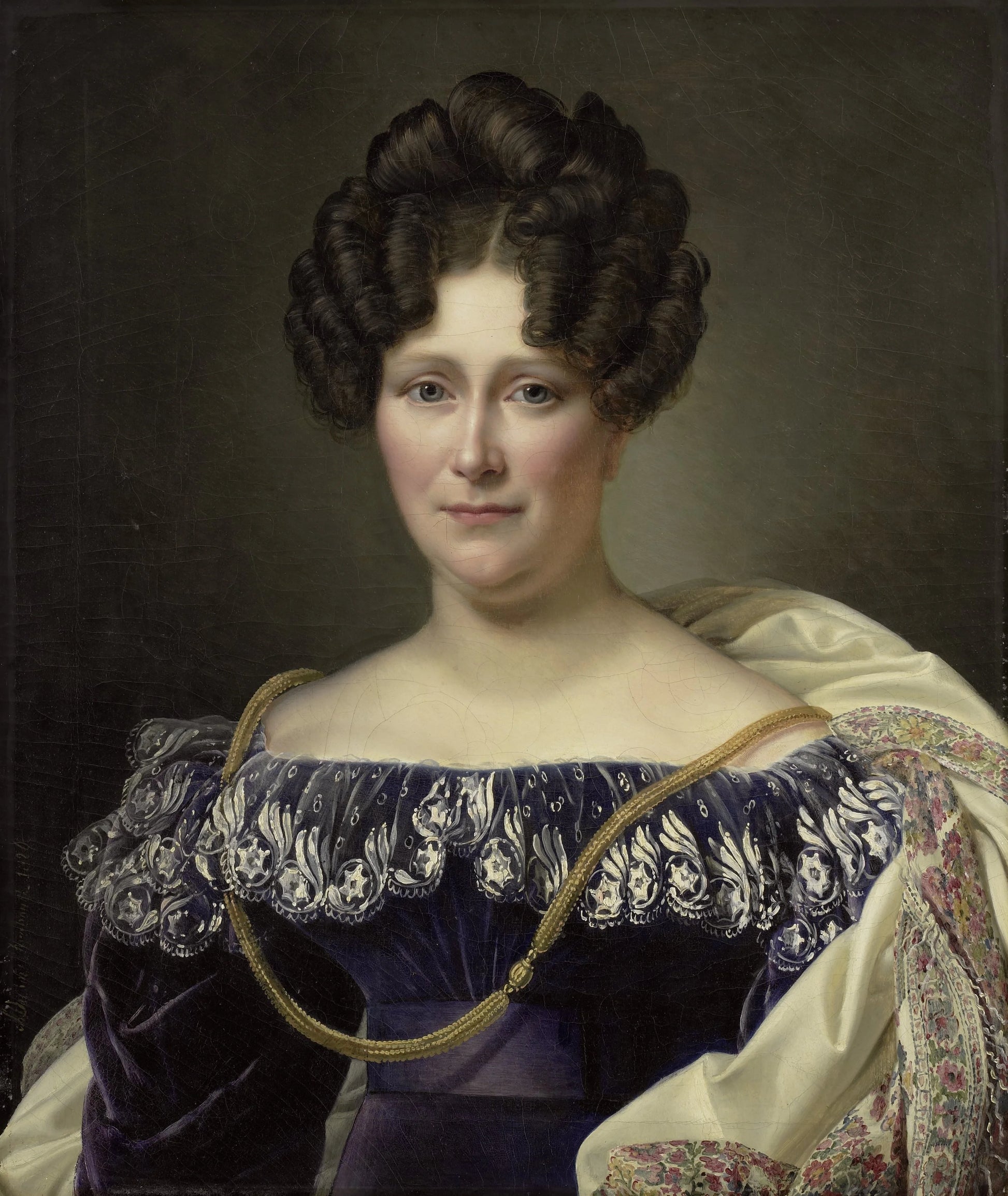 Johanna Henriette Engelen (1789-1878), second Wife of Daniel Francis Schas – Alexandre Jean Dubois Drahonet (signed by artist) Vintage Portrait Art Print | Wall Art Poster