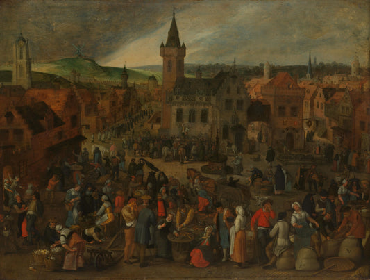 Market Day in a Flemish Town – Sebastiaen Vrancx Vintage Art Print | Wall Art Poster