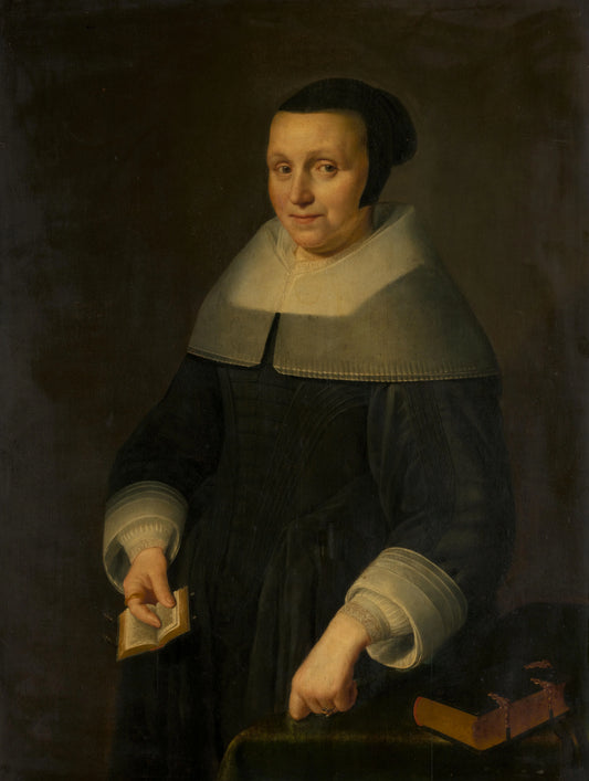 Portrait of a Woman, possibly Elsje van Houweningen, Wife of Willem van Velden – anonymous Vintage Portrait Art Print | Wall Art Poster