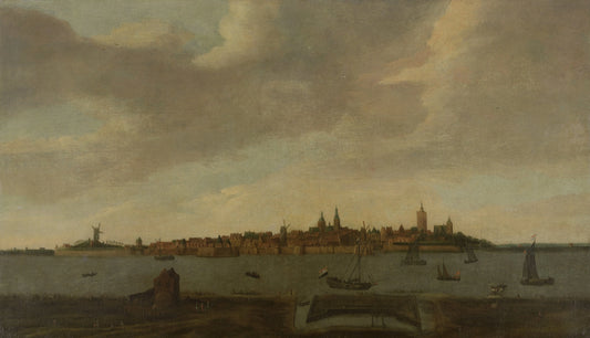 View of Heusden – Monogrammist FK (Noordelijke Nederlanden) (vermeld op object) Vintage Cityscape Art Print | Wall Art Poster