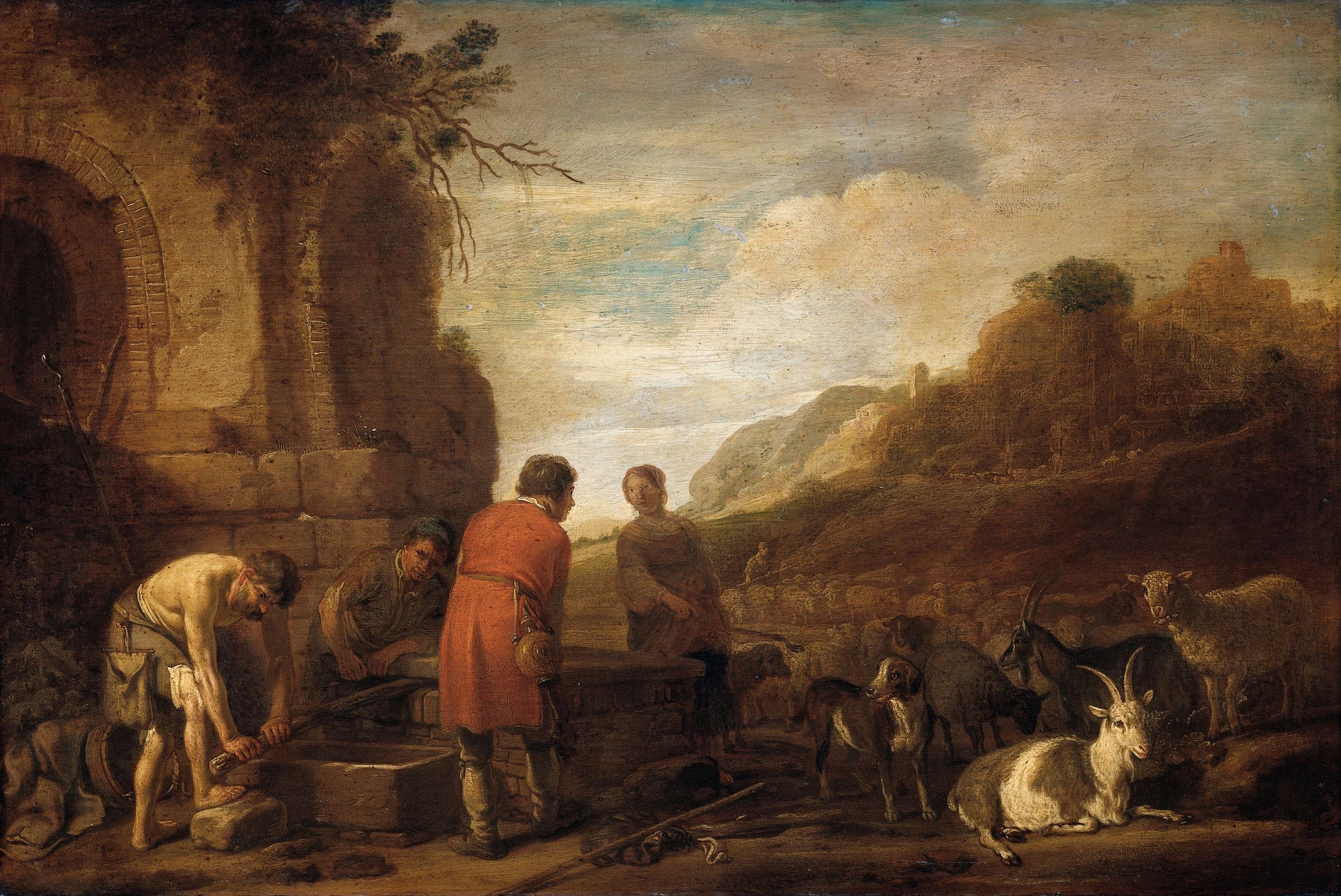 The Meeting of Jacob and Rachel – Nicolaes Moeyaert Vintage Art Print | Wall Art Poster