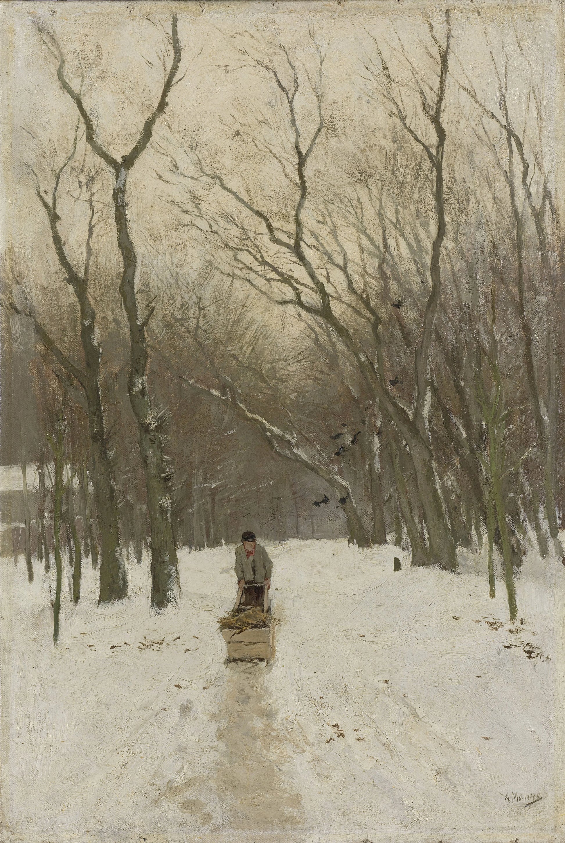 Winter in the Scheveningen Woods – Anton Mauve Vintage Landscape Art Print | Wall Art Poster