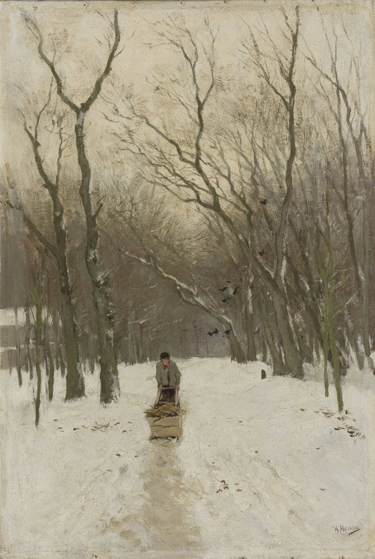 Winter in the Scheveningen Woods – Anton Mauve Vintage Landscape Art Print | Wall Art Poster