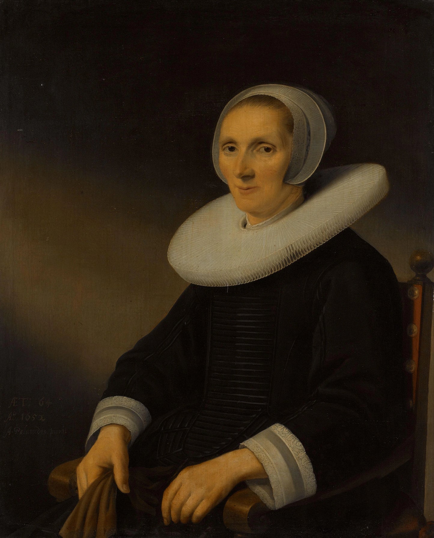 Portrait of Caecilia van Beresteyn (1589-1661). Wife of Pieter de Witte – Anthonie Palamedesz. (eigenhandig gesigneerd) Vintage Portrait Art Print | Wall Art Poster