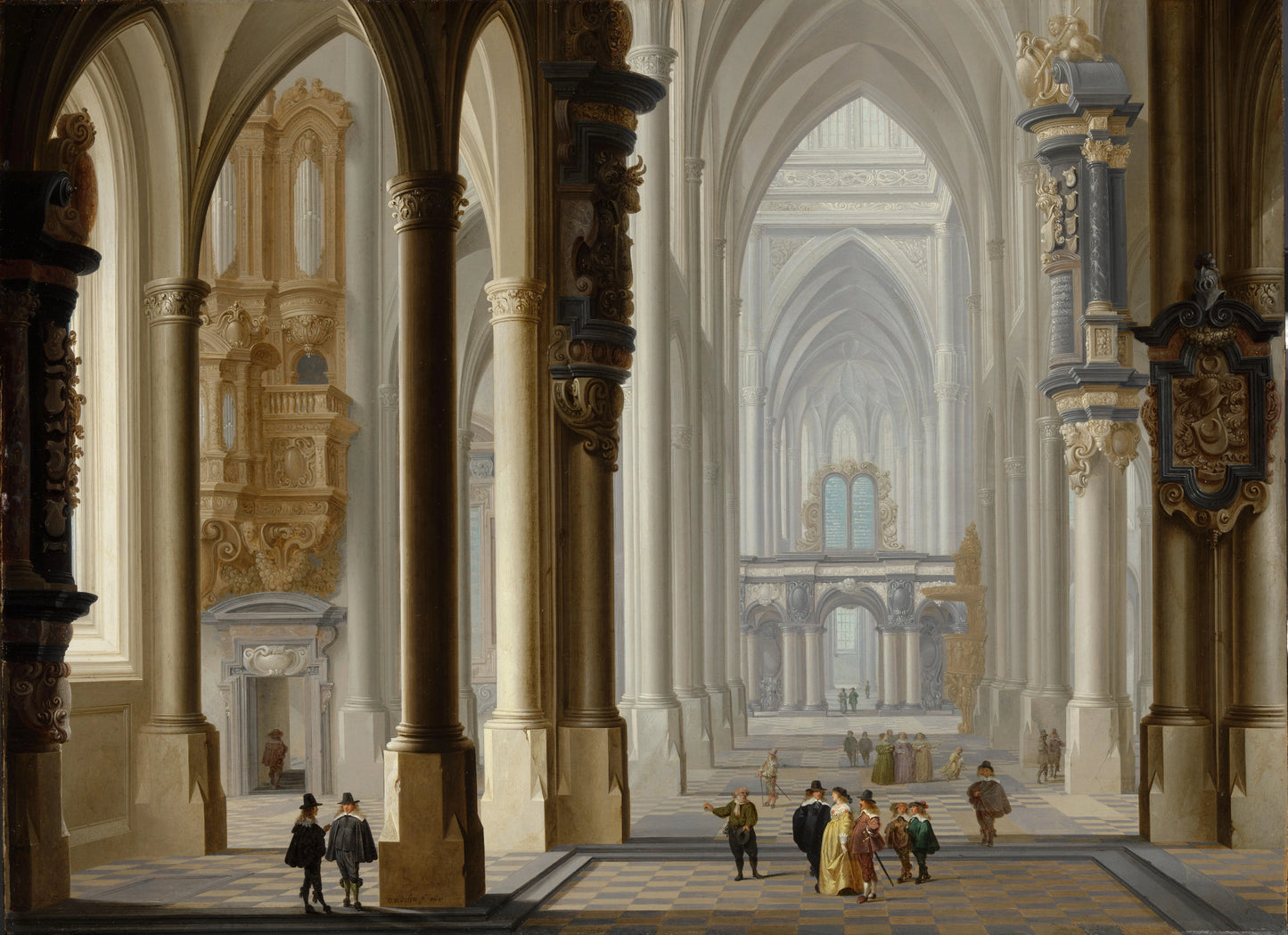 Interior of a Gothic Church – Dirck van Delen Vintage Art Print | Wall Art Poster