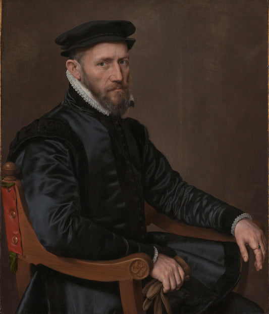 Portrait of Sir Thomas Gresham (1519 - 1579) Merchant and financial agent of the English crown in the Netherlands, founder of the Royal Exchange and of Gresham college, London – Anthonis Mor Vintage Portrait Art Print | Wall Art Poster