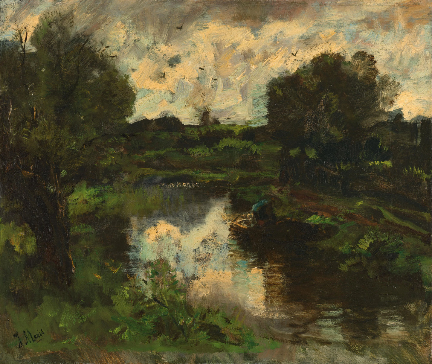 A Polder Landscape after a Thunderstorm – Jacob Maris Vintage Landscape Art Print | Wall Art Poster