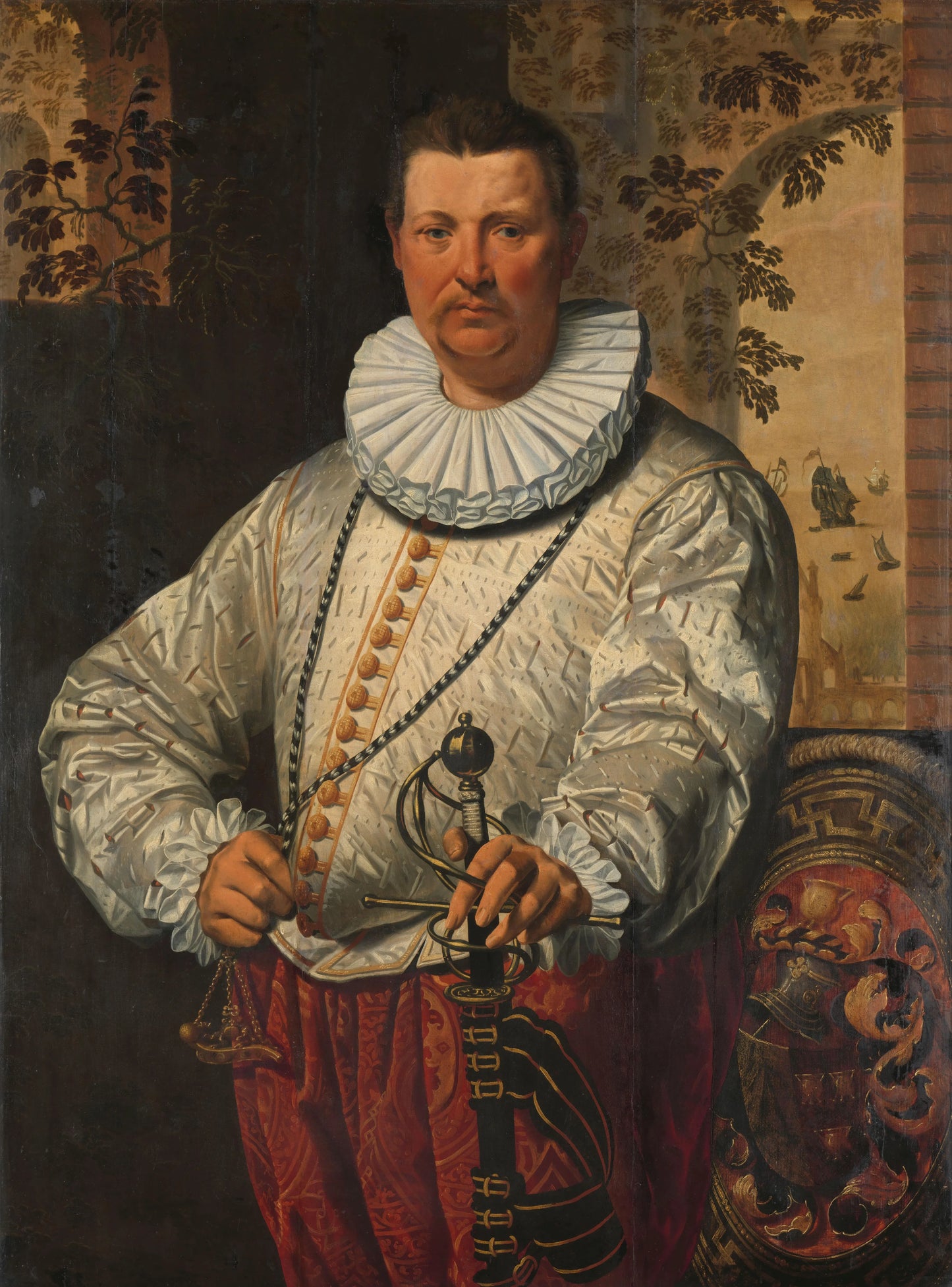 Portrait of a Dutch Admiral of the Fleet – circle of Pieter Pietersz. (I) Vintage Portrait Art Print | Wall Art Poster