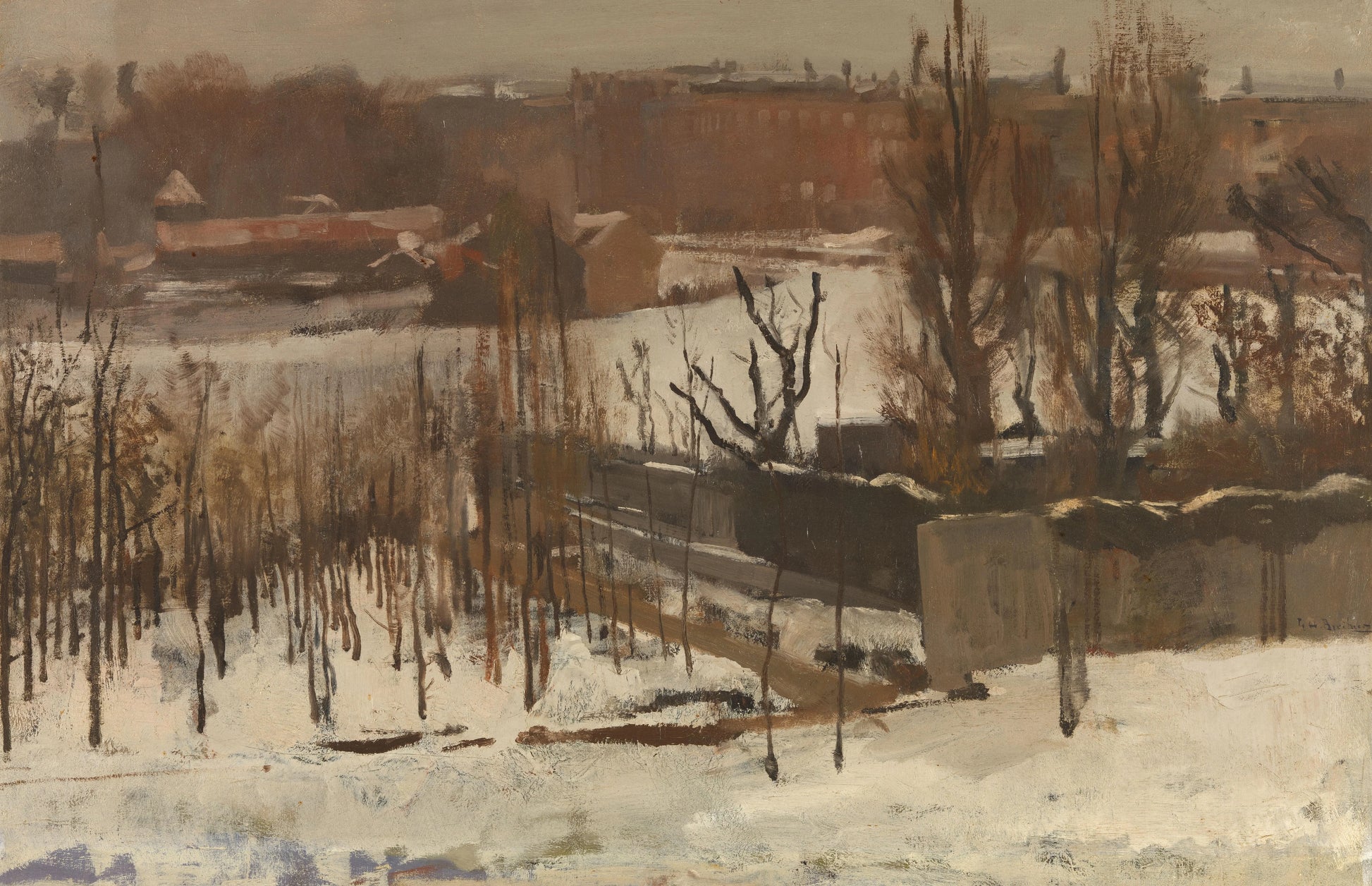 View of the Oosterpark, Amsterdam, in the Snow – George Hendrik Breitner Vintage Art Print | Wall Art Poster