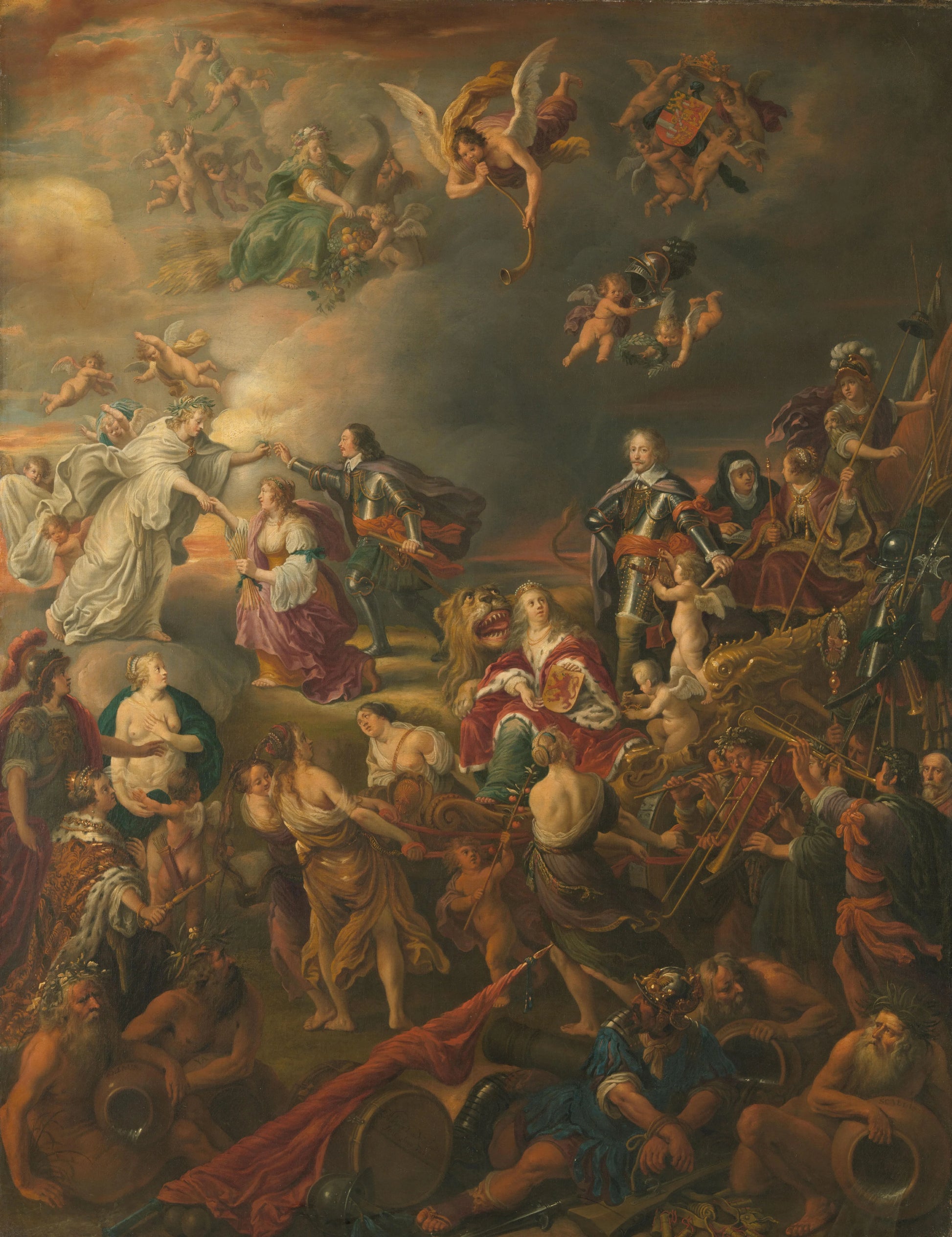 Allegory of the Peace under Stadholder Willem II – Adriaen van Nieulandt (I) (signed by artist) Vintage Art Print | Wall Art Poster