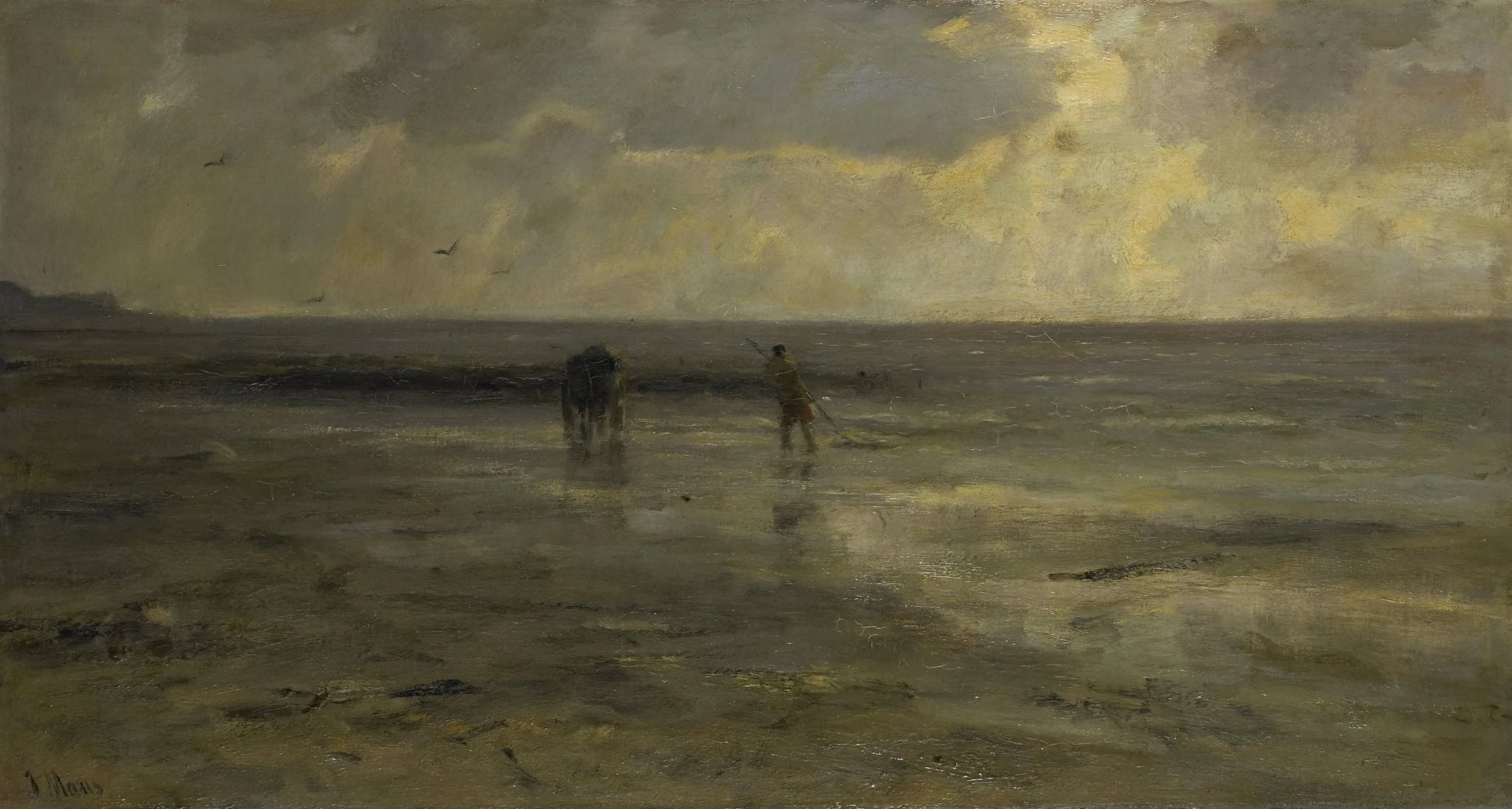 Strand bij avond – Jacob Maris Vintage Landscape Art Print | Wall Art Poster