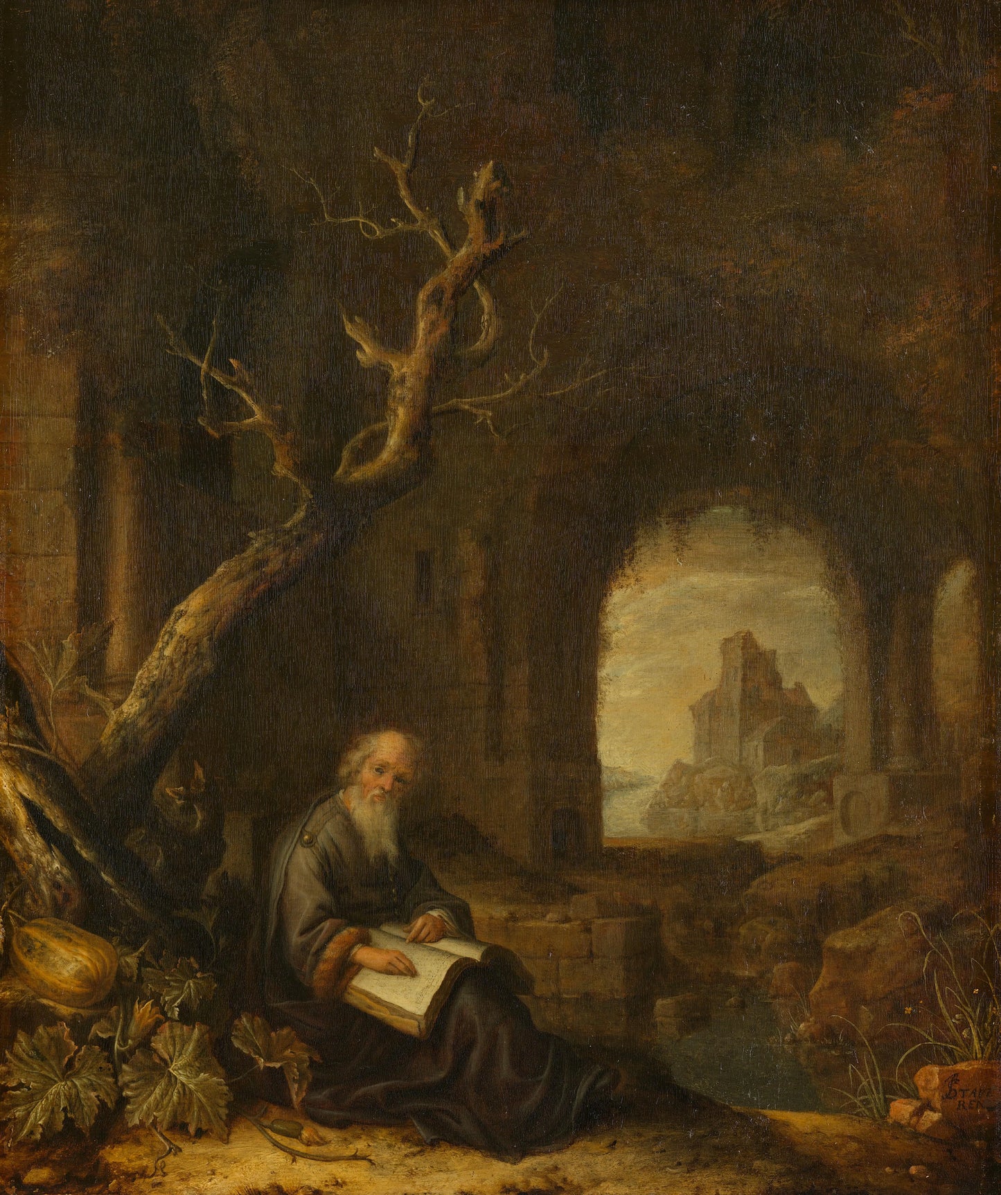 A Hermit in a Ruin – Jan Adriaensz. van Staveren Vintage Art Print | Wall Art Poster