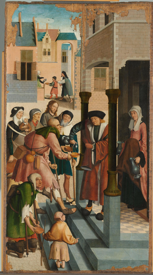 The Seven Works of Mercy – Master of Alkmaar Vintage Cityscape Art Print | Wall Art Poster