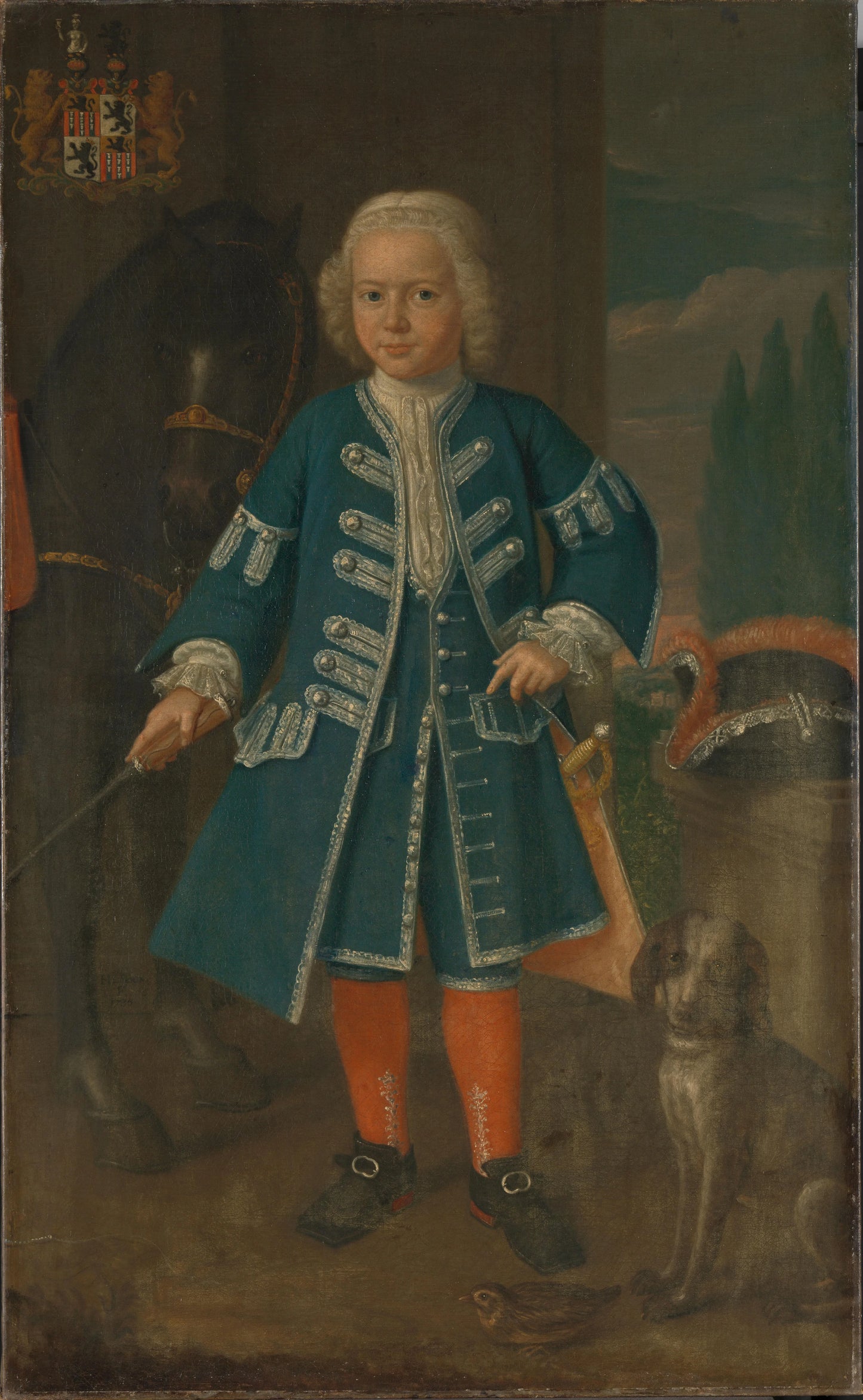 Portrait of Diederik van Hemert, Lord of Babyloniënbroek at six years of age – Harmanus Serin (vermeld op object) Vintage Portrait Art Print | Wall Art Poster