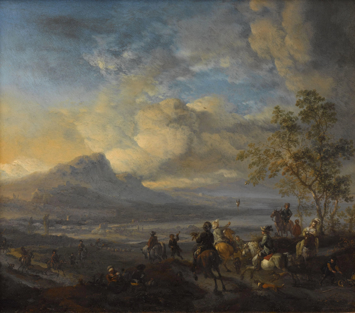The Falcon Hunt – Philips Wouwerman (vermeld op object) Vintage Art Print | Wall Art Poster