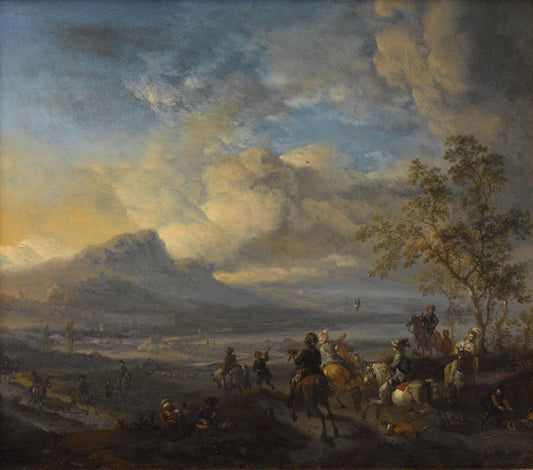 The Falcon Hunt – Philips Wouwerman (vermeld op object) Vintage Art Print | Wall Art Poster