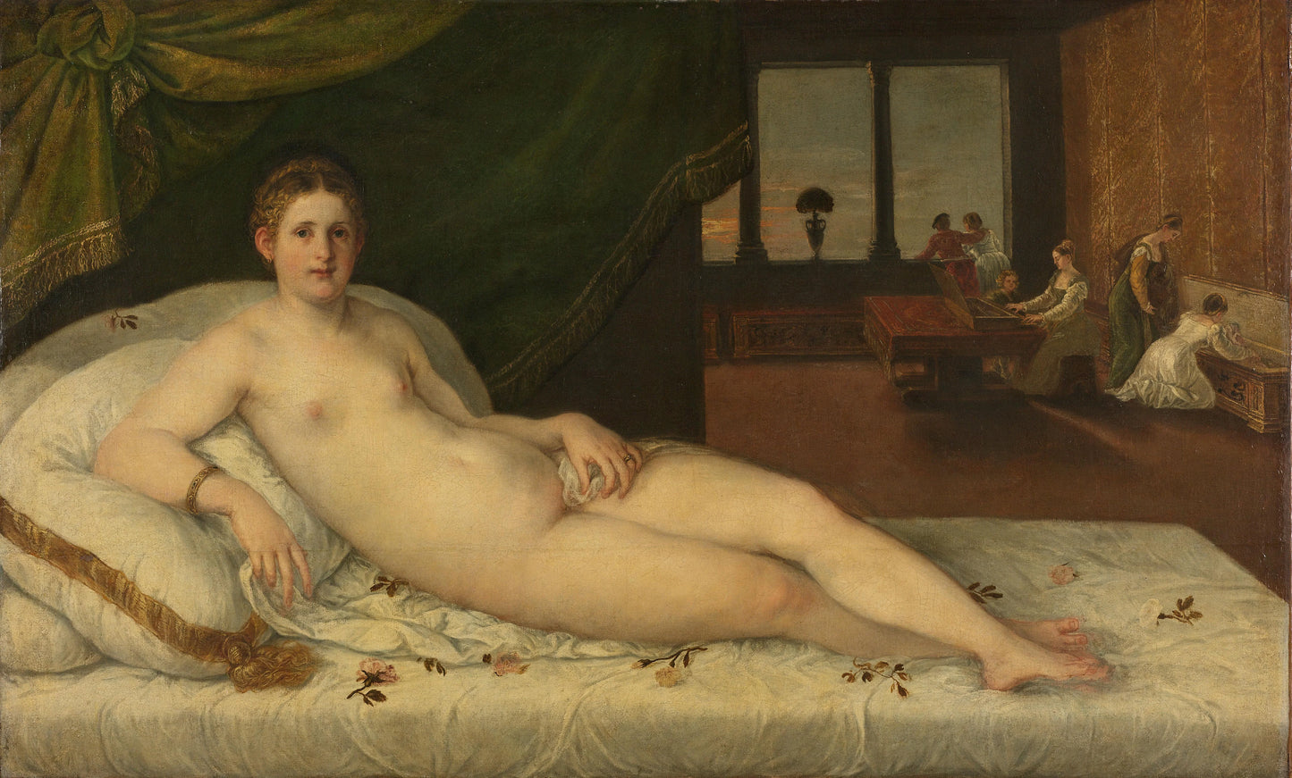 Reclining Venus – toegeschreven aan Lambert Sustris Vintage Art Print | Wall Art Poster