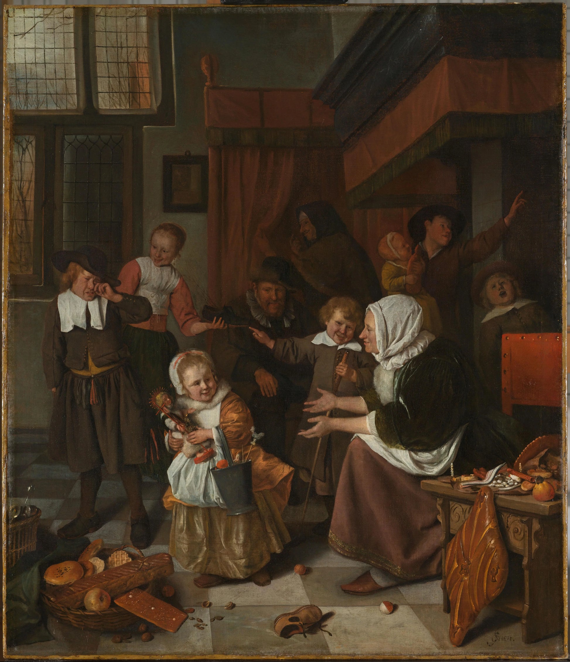 The feast of St. Nicholas – Jan Havicksz. Steen Vintage Art Print | Wall Art Poster