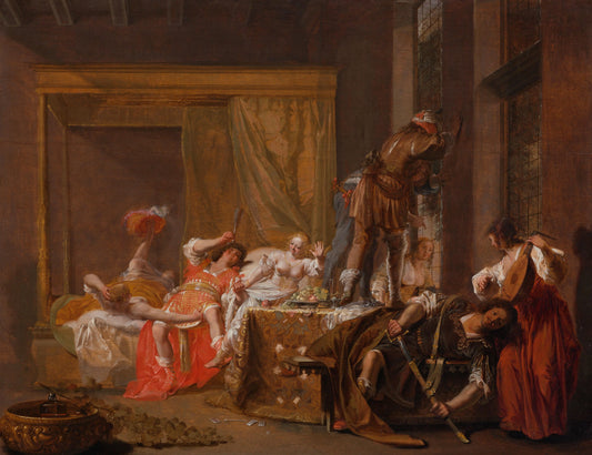 Brothel Scene, possibly an Episode from a Story – Nicolaes Knupfer Vintage Art Print | Wall Art Poster