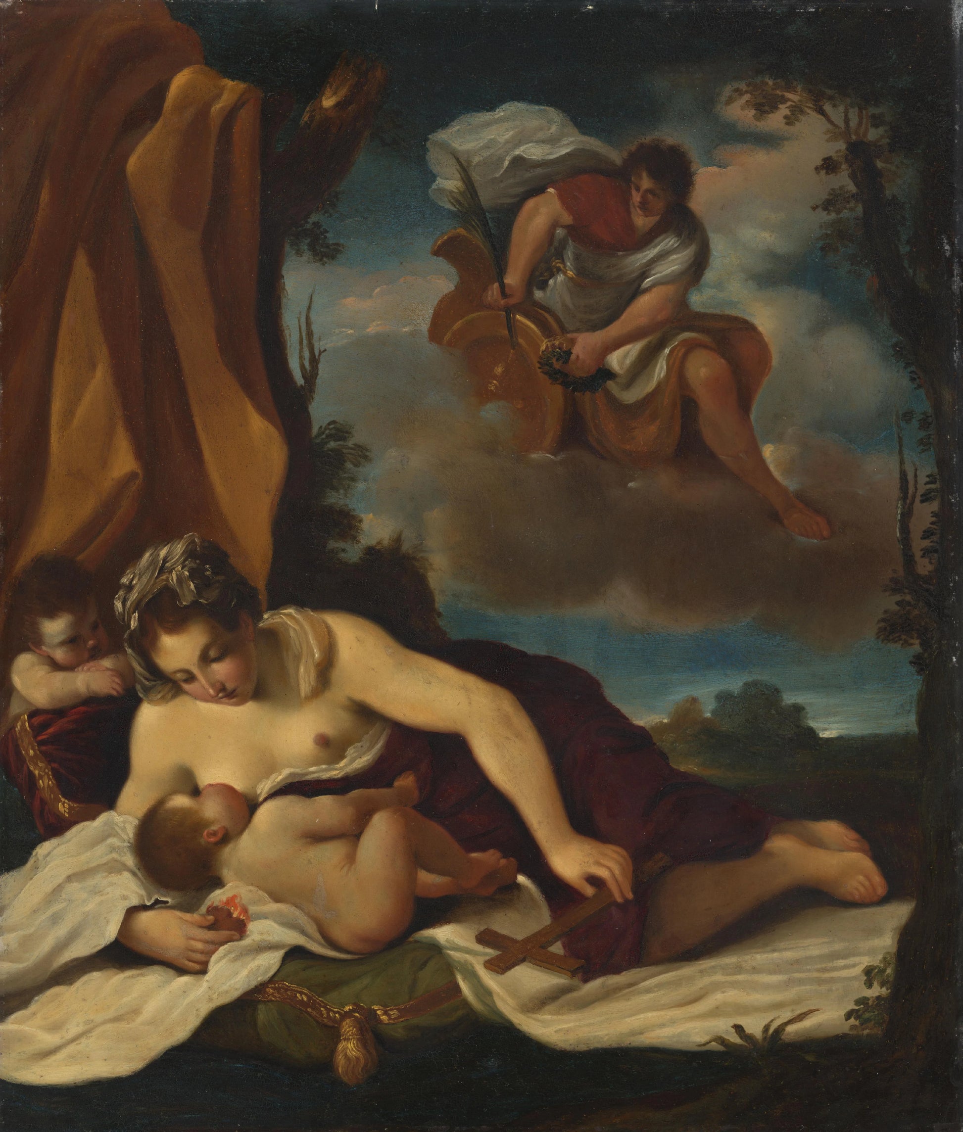 Caritas – kopie naar Guercino Vintage Art Print | Wall Art Poster