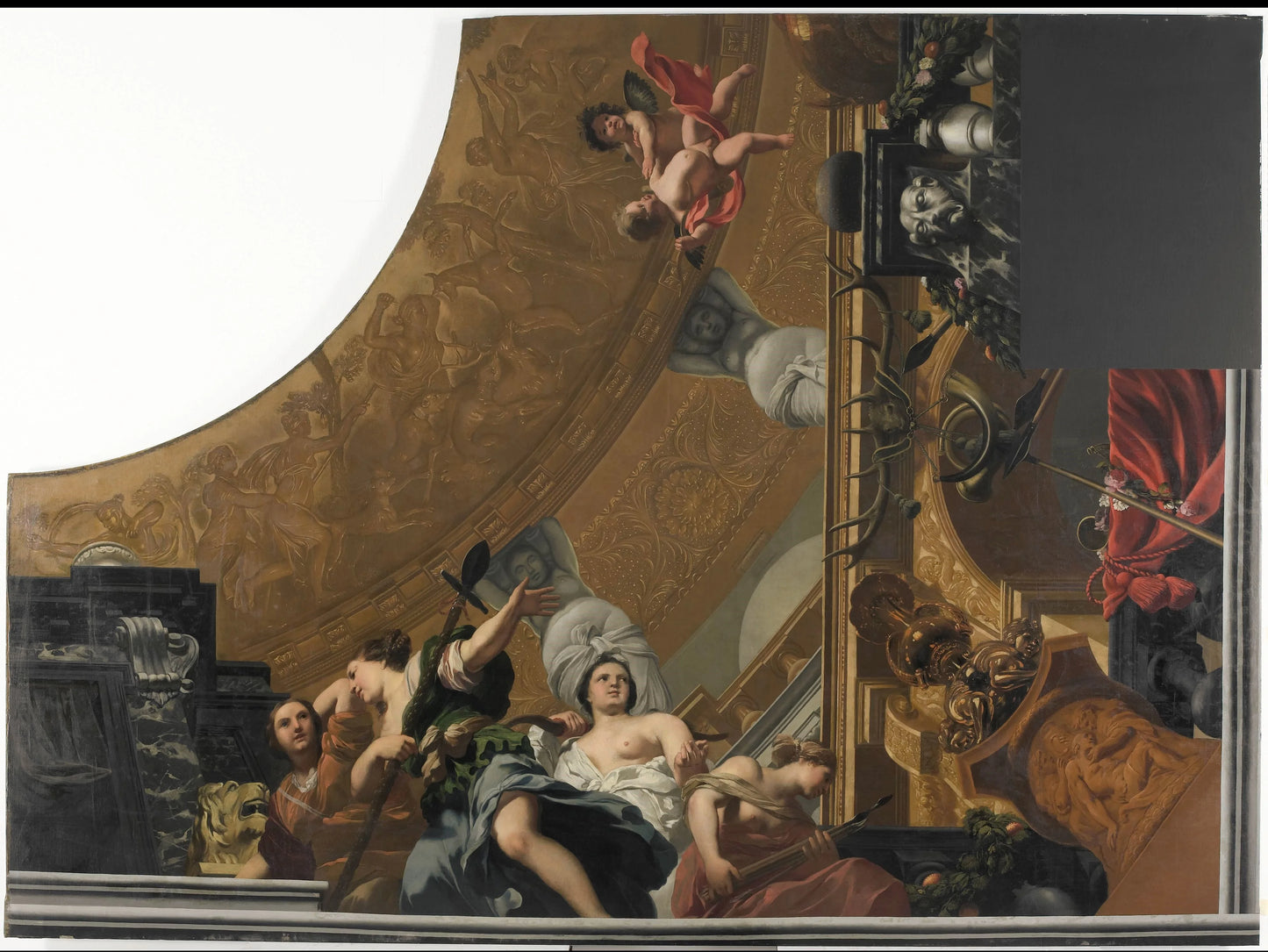 Part (bottom right) of a ceiling decoration with Diana and her companions as the principal representation – Gerard de Lairesse Vintage Art Print | Wall Art Poster