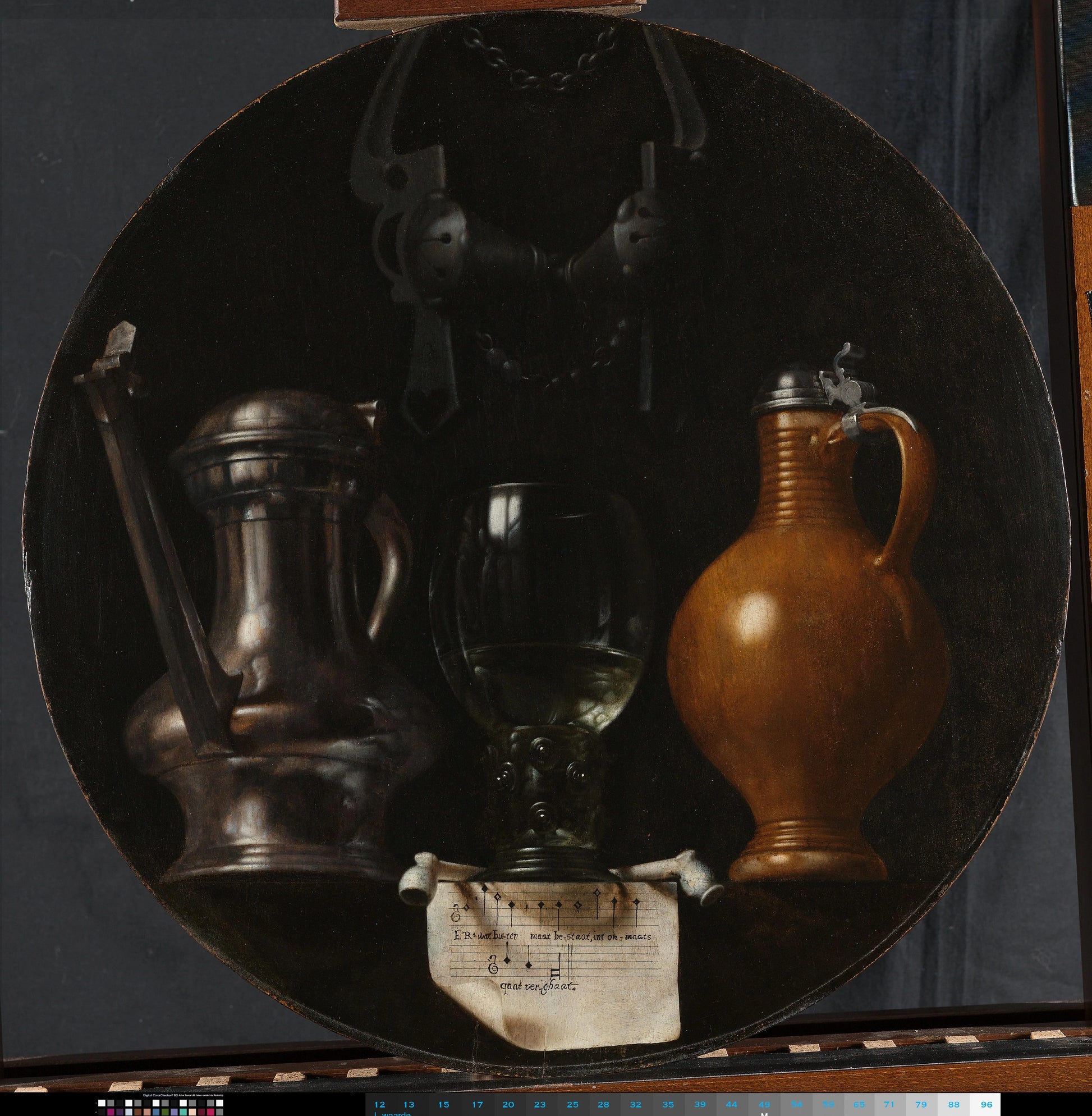 Emblematic Still Life with Flagon, Glass, Jug and Bridle – Johannes Torrentius Vintage Still Life Art Print | Wall Art Poster