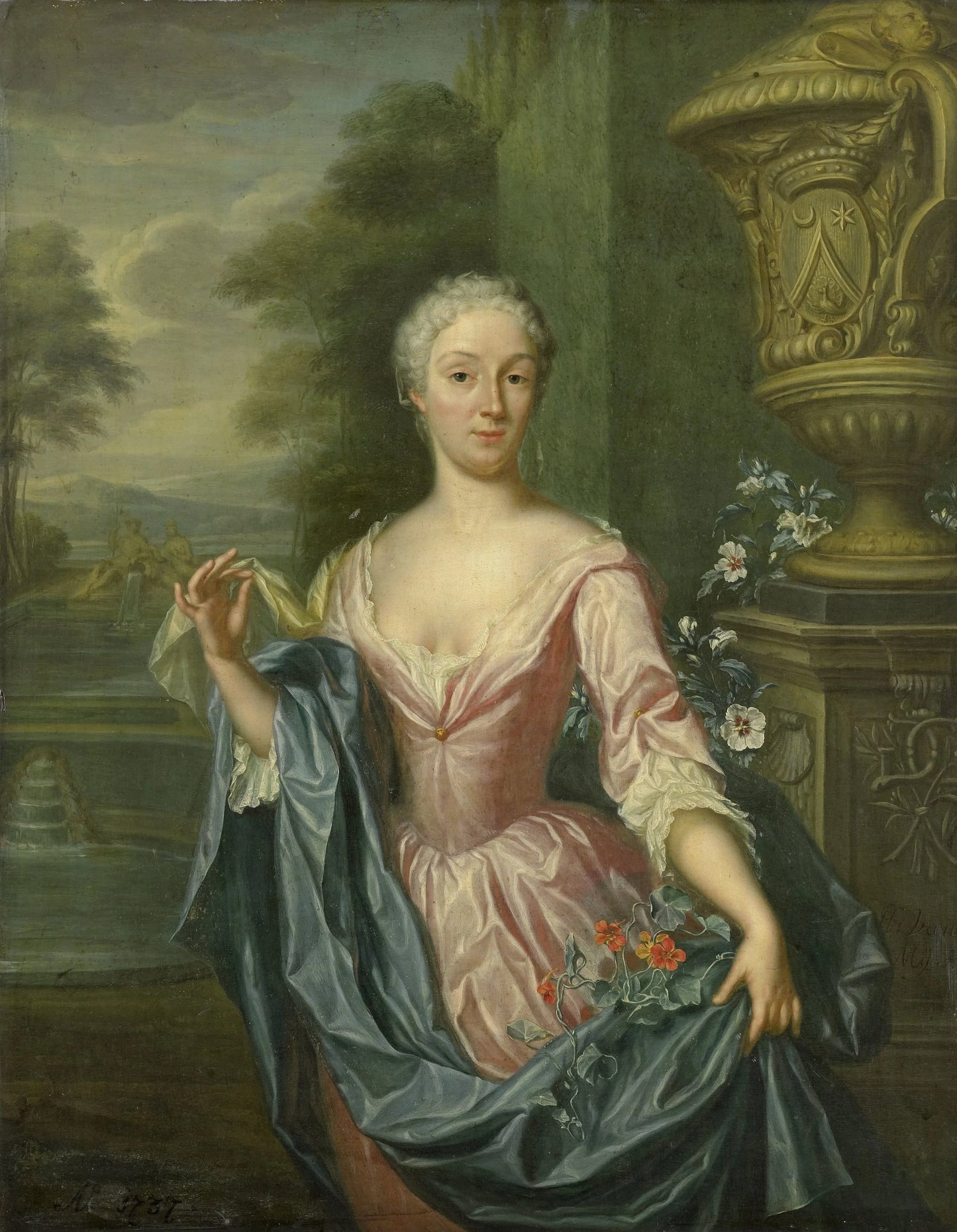 Portrait of Claudine van Royen (born 1712), Wife of Pieter Teding van Berkhout – Hieronymus van der Mij Vintage Portrait Art Print | Wall Art Poster