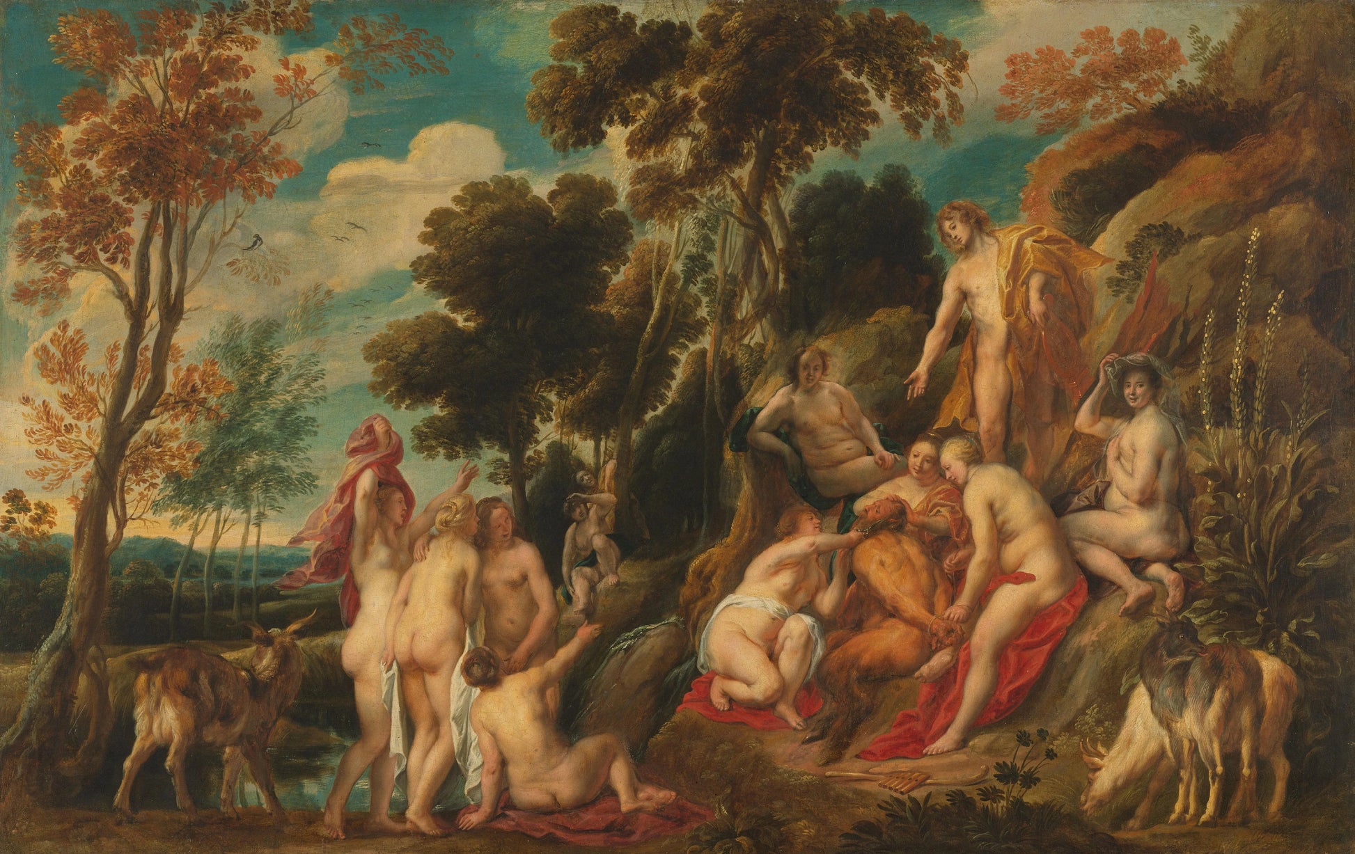 Pan Punished by Nymphs – Jacques Jordaens Vintage Mythological Scene Art Print | Wall Art Poster