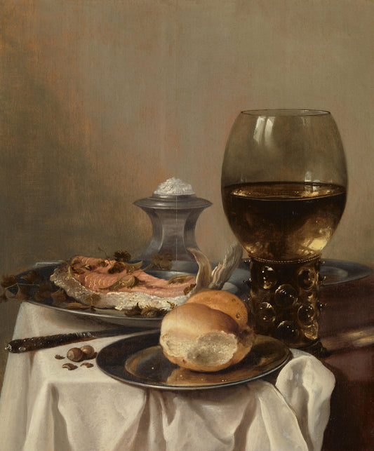 Still Life with a Salt – Pieter Claesz (signed by artist) Vintage Still Life Art Print | Wall Art Poster