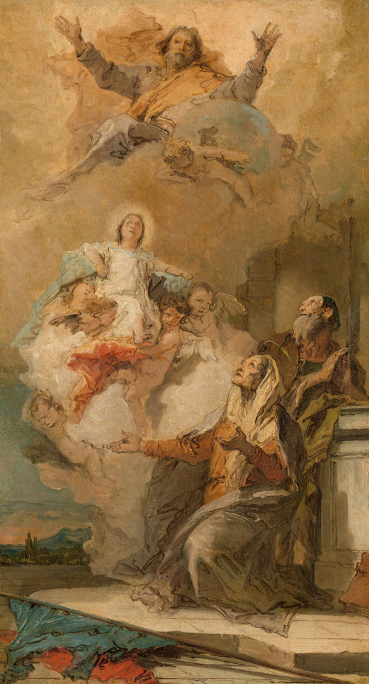 The Immaculate Conception (Joachim en Anna receiving the Virgin Mary from God the Father) – Giovanni Battista Tiepolo Vintage Art Print | Wall Art Poster
