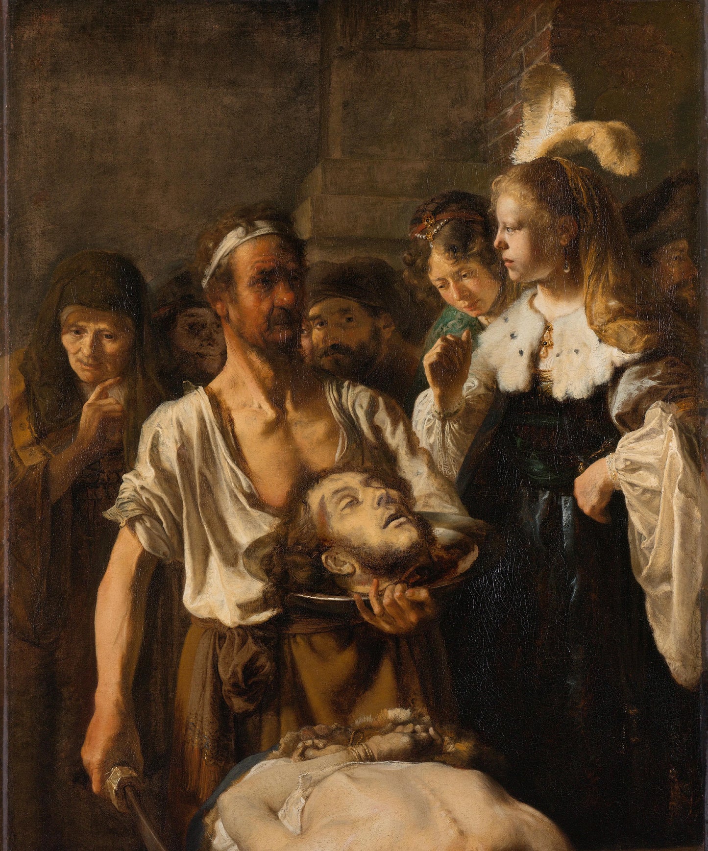 The Beheading of John the Baptist – omgeving van Rembrandt van Rijn Vintage Art Print | Wall Art Poster