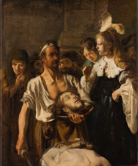 The Beheading of John the Baptist – omgeving van Rembrandt van Rijn Vintage Art Print | Wall Art Poster