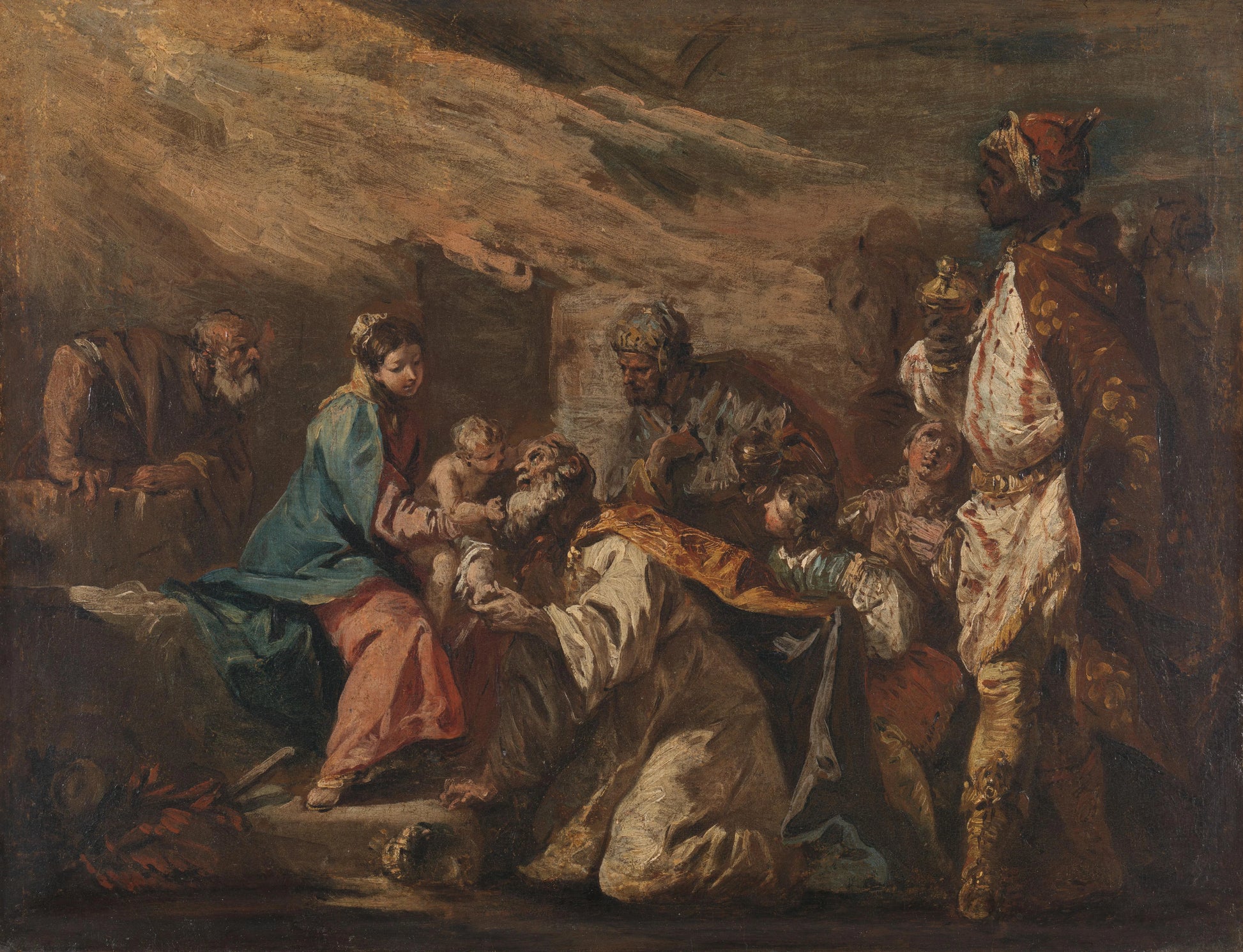 Adoration of the Magi – toegeschreven aan Gasparo Diziani Vintage Art Print | Wall Art Poster