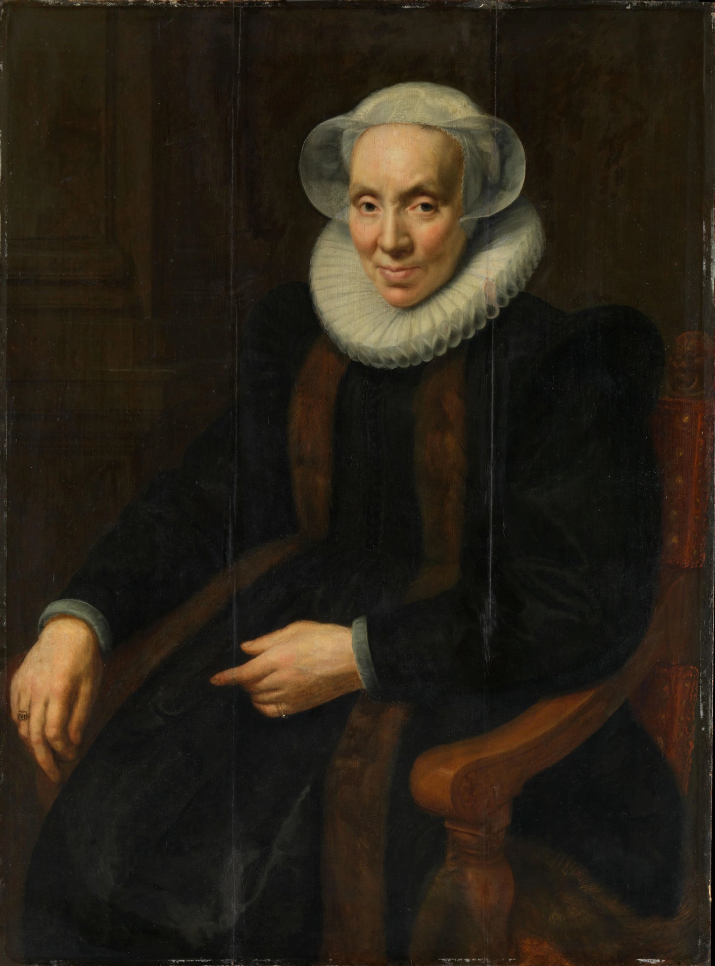 Portrait of Maria van Utrecht (c. 1552/53-1629). Wife of Johan van Oldenbarnevelt – Paulus Moreelse (eigenhandig gesigneerd) Vintage Portrait Art Print | Wall Art Poster